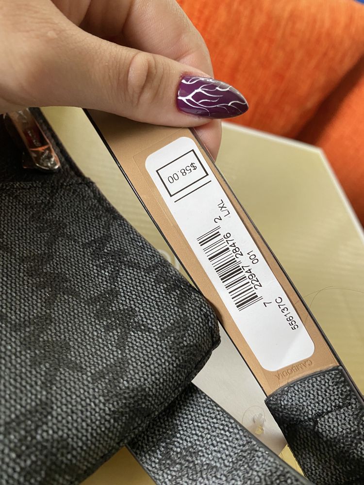 Nowa nerka Michael Kors czarna monogram mk szara saszetka L XL prezent