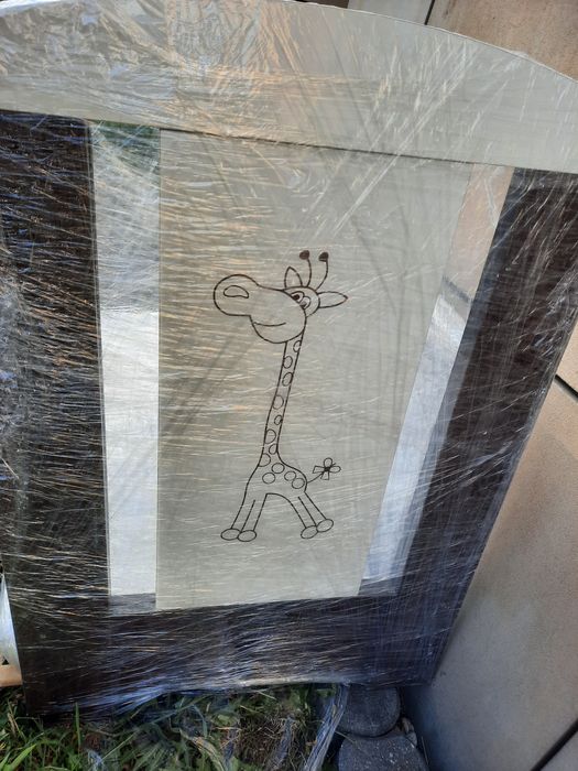 Łózeczko dziecięce drewniane Klupś Żyrafa Safari orzech 120x60