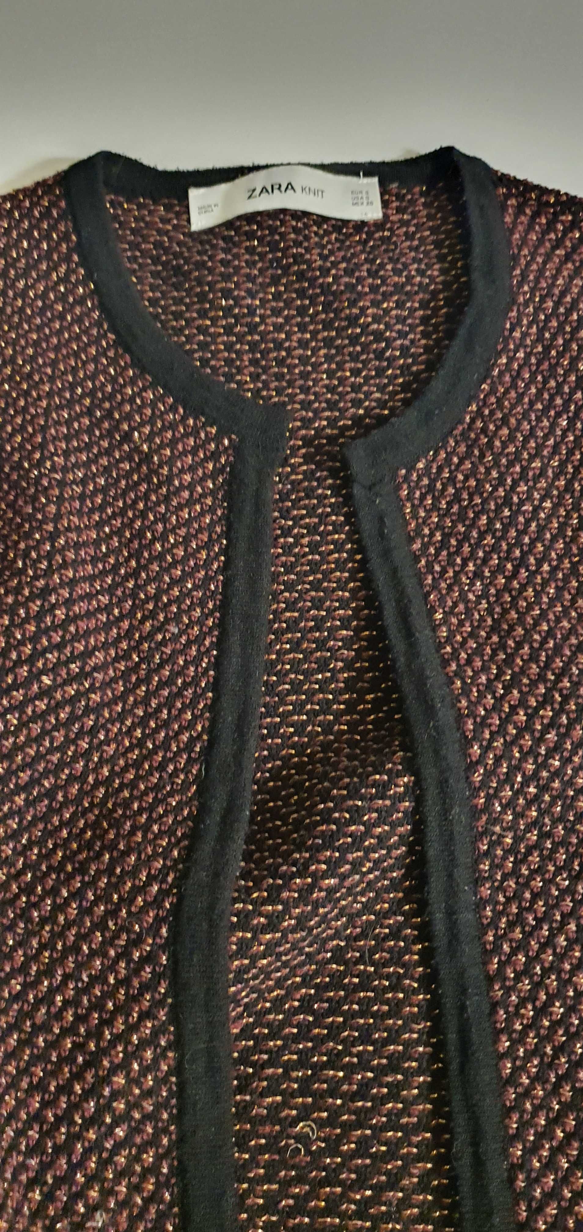 Sweterek damski Zara rozpinany długi kardigan narzutka rozm. S/M