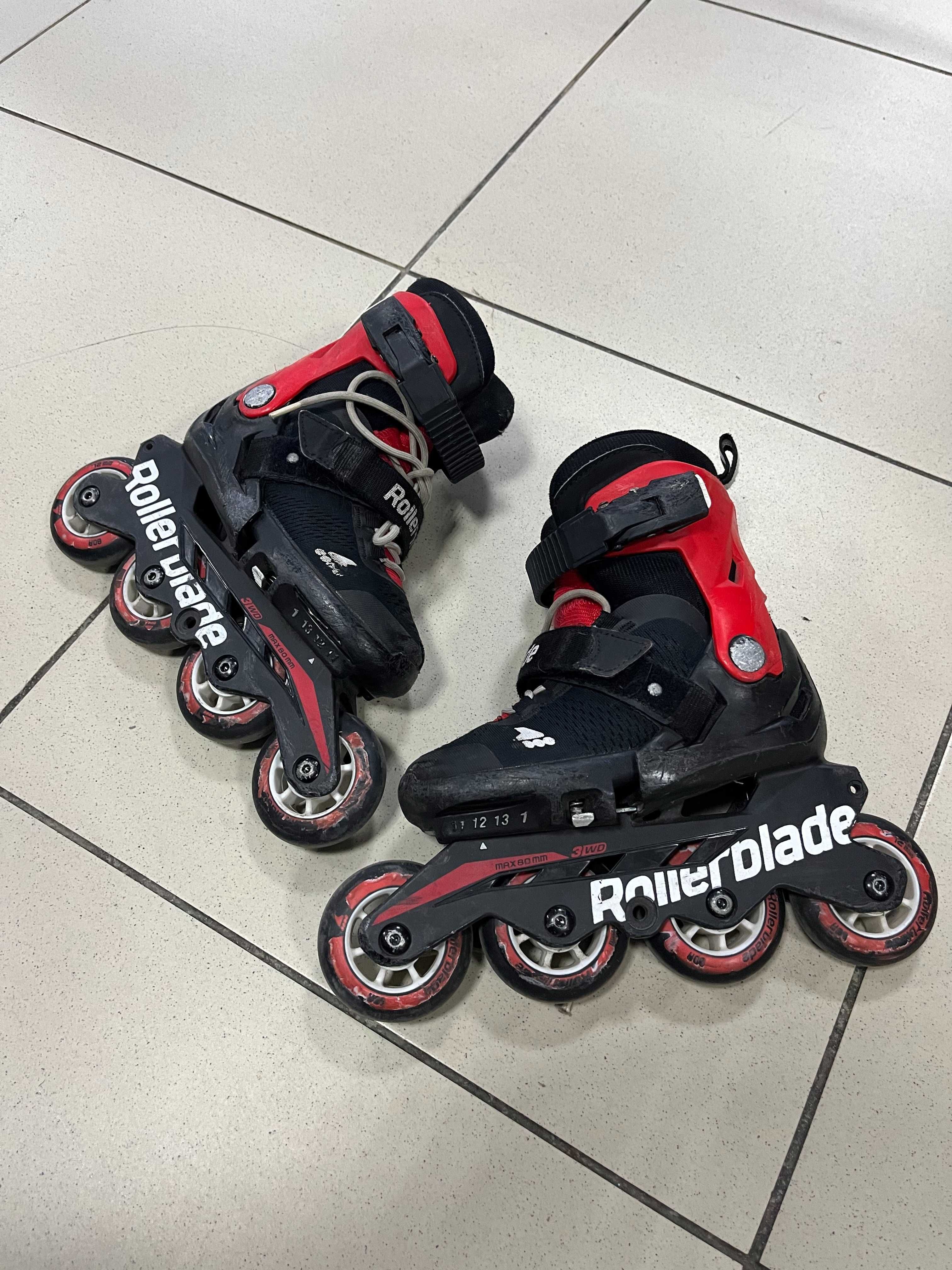 Ролики rollerblade microblade 28-32 черно-красные