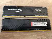 Оперативная память HyperX 2 планки по  - 8GB DDR4  Fury Black