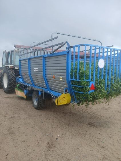 Przyczepa do zbioru zielonki talerzówka  .Likwidacja  gospodarstwa