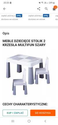 Zestaw mebli tega multifun stolik + 2 krzesła grey