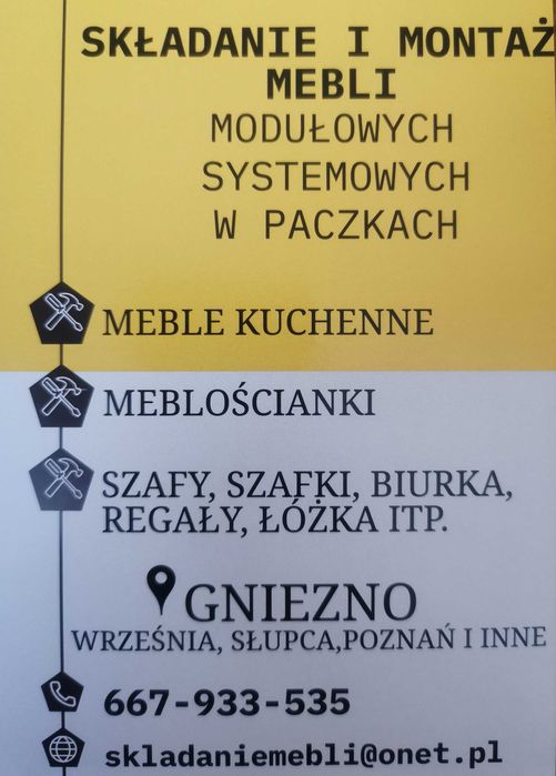Składanie, skręcanie MEBLI.