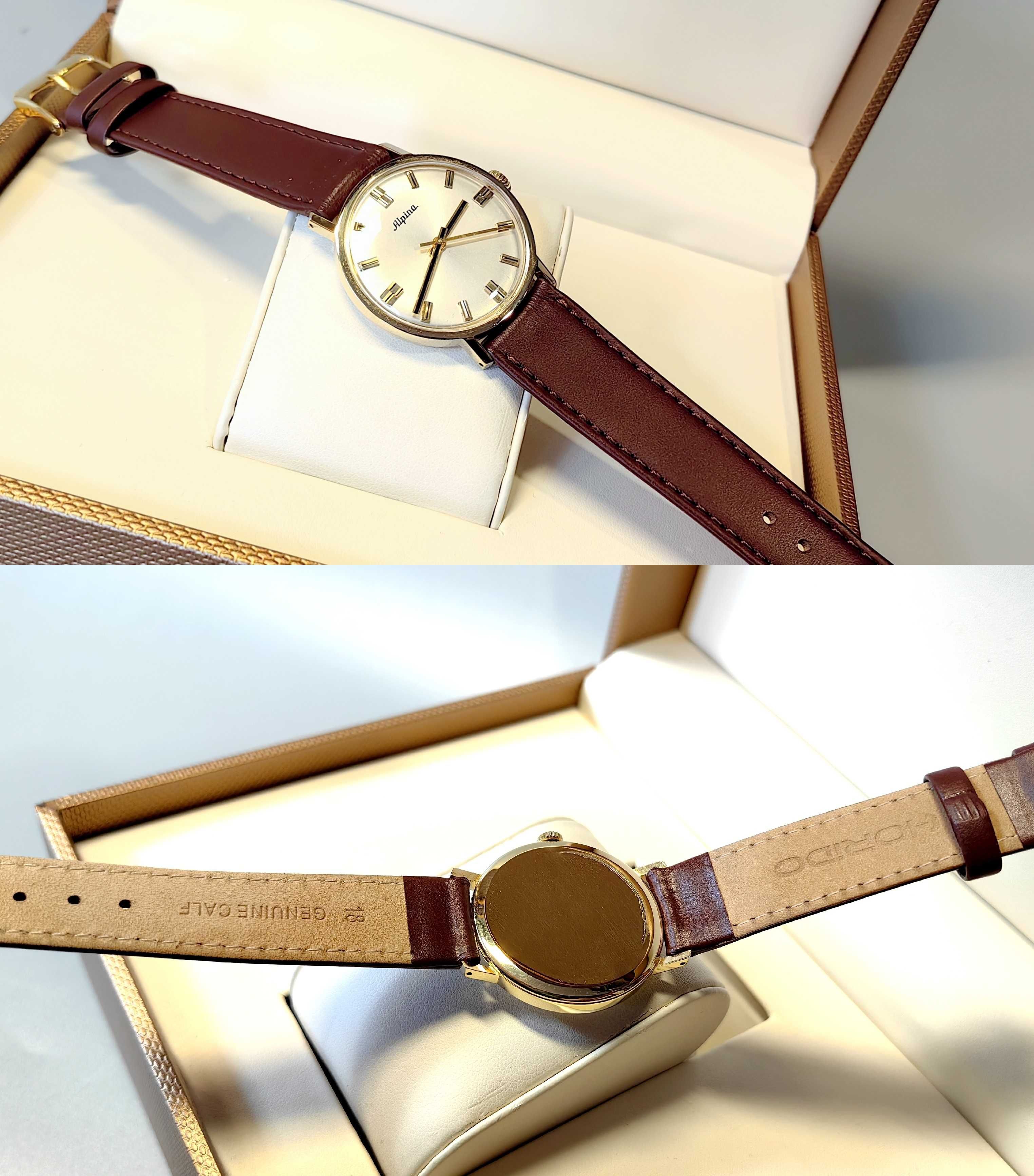 Złoty Zegarek ALPINA Vintage Mechaniczny próba 750 18K Swiss Rzadki !!
