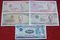 WIETNAM Kolekcjonerskie Banknoty Zestaw - 5 sztuk UNC