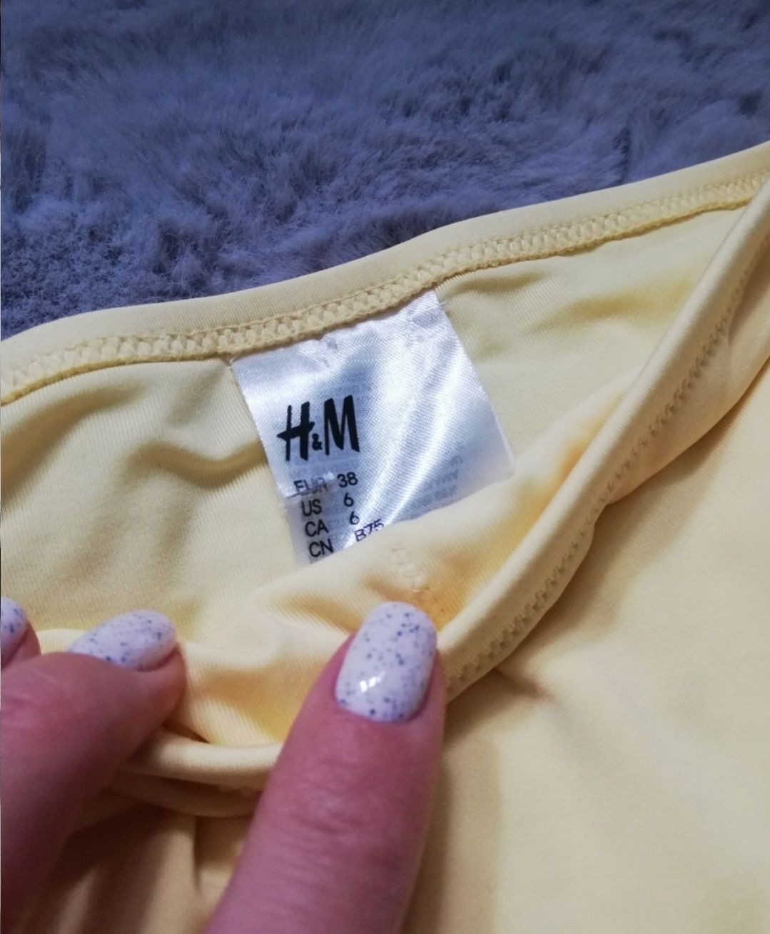 Zestaw H&M bikini żółte i paski rozm 38