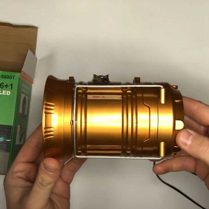 Туристический фонарь-лампа на солнечной батарее с павером