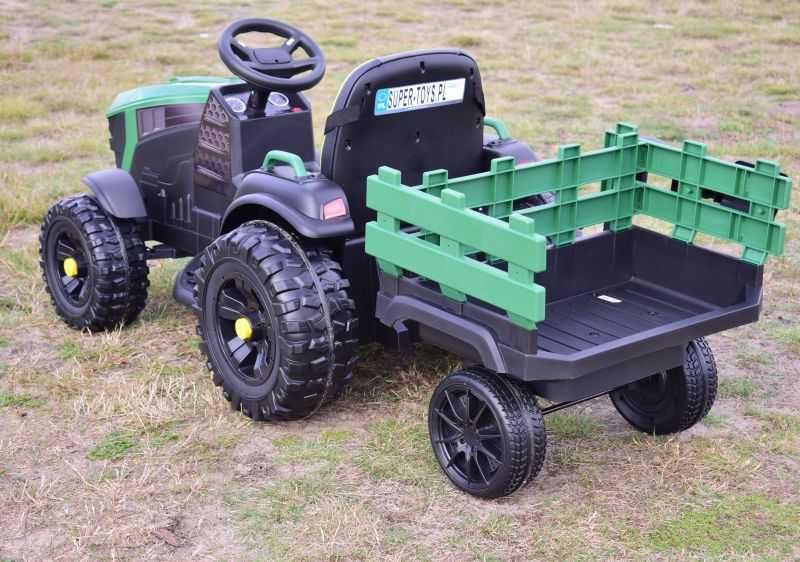 Autko TRAKTOR Z PRZYCZEPĄ NA AKUMULATOR dla dzieci pojazd zabawka