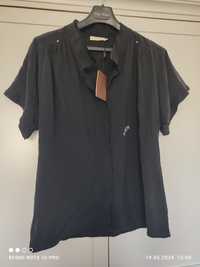 Czarna bluzka z jedwabiu Societa r. M/L- włoskie 48.
