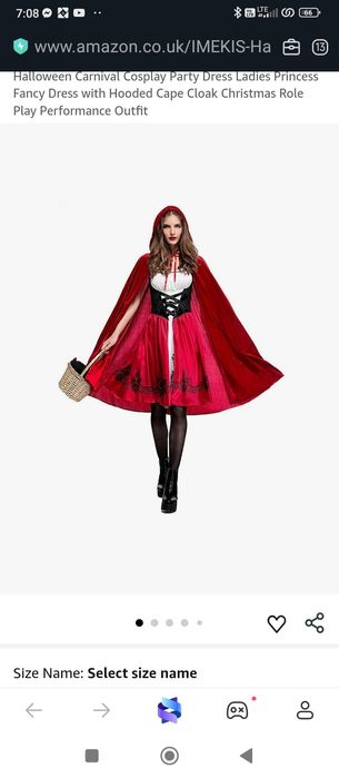 Kostium karnawałowy dla dorosłych "Czerwony Kapturek" dla kobiet: dług