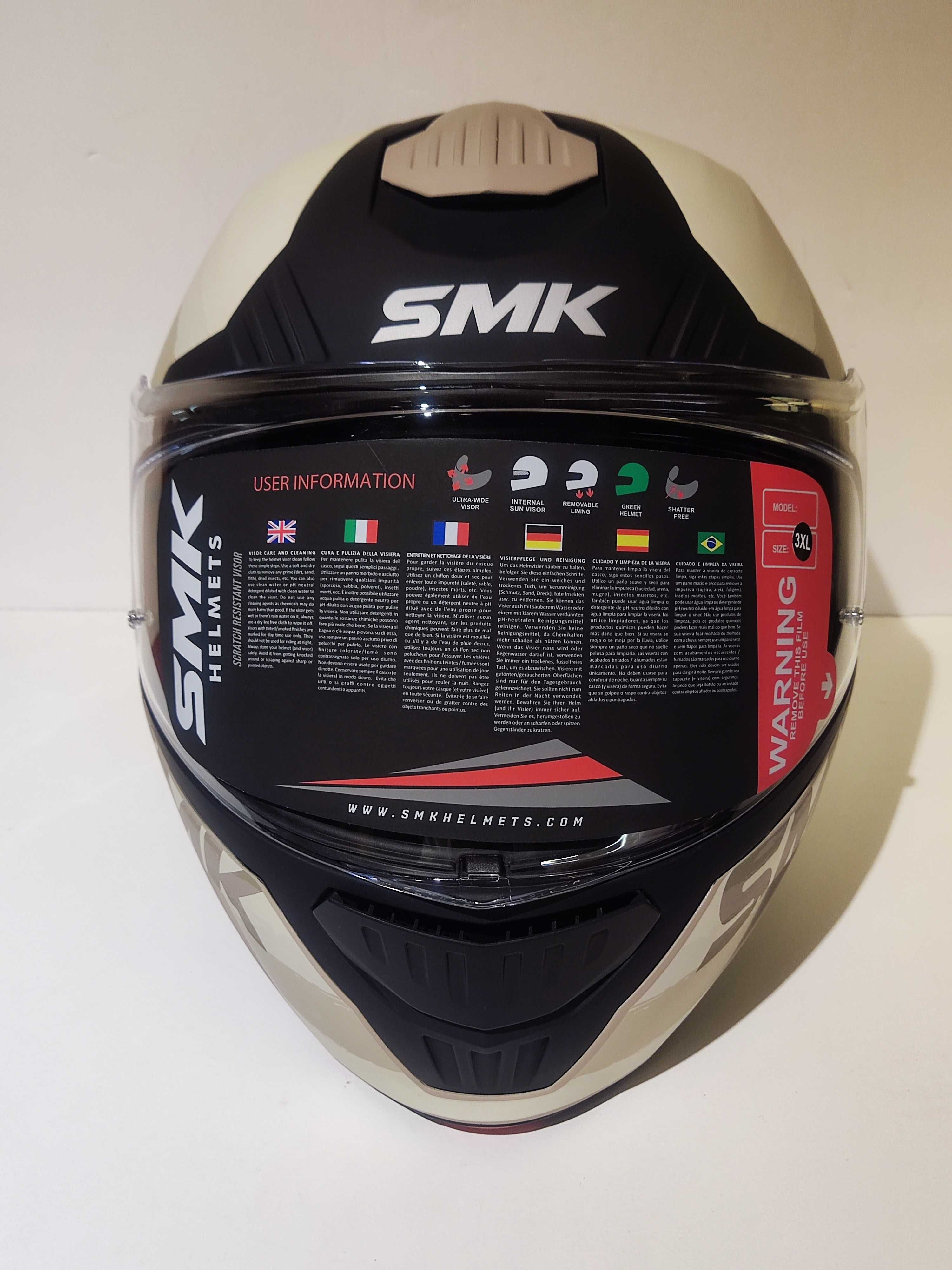 Capacete SMK modular dupla homologação P/J mota scooter novo