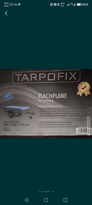 Nowa markowa,oryginalna plandeka na przyczepę Tarpofix. Homologacja.