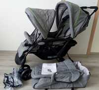 Wózek podwójny rok po roku Chic 4 Baby Duo Jeans Grey szary