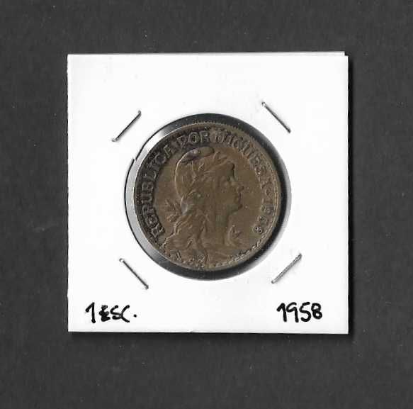 Moeda de 1 Escudo. Portugal 1958