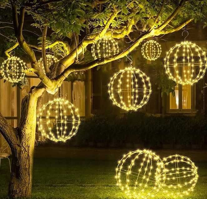 Kula świecąca kula led wisząca Lampion do ogrodu na taras do domu