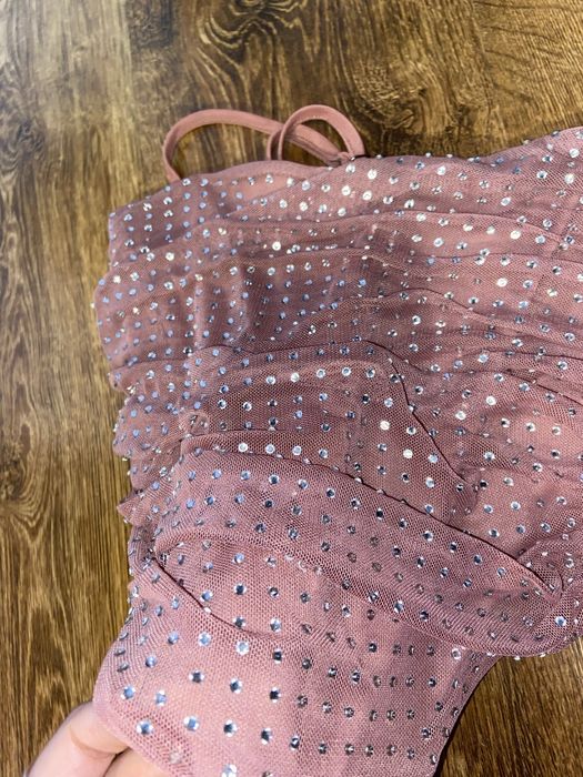 Brokatowy top Bershka M diamenciki viral święta sylwester