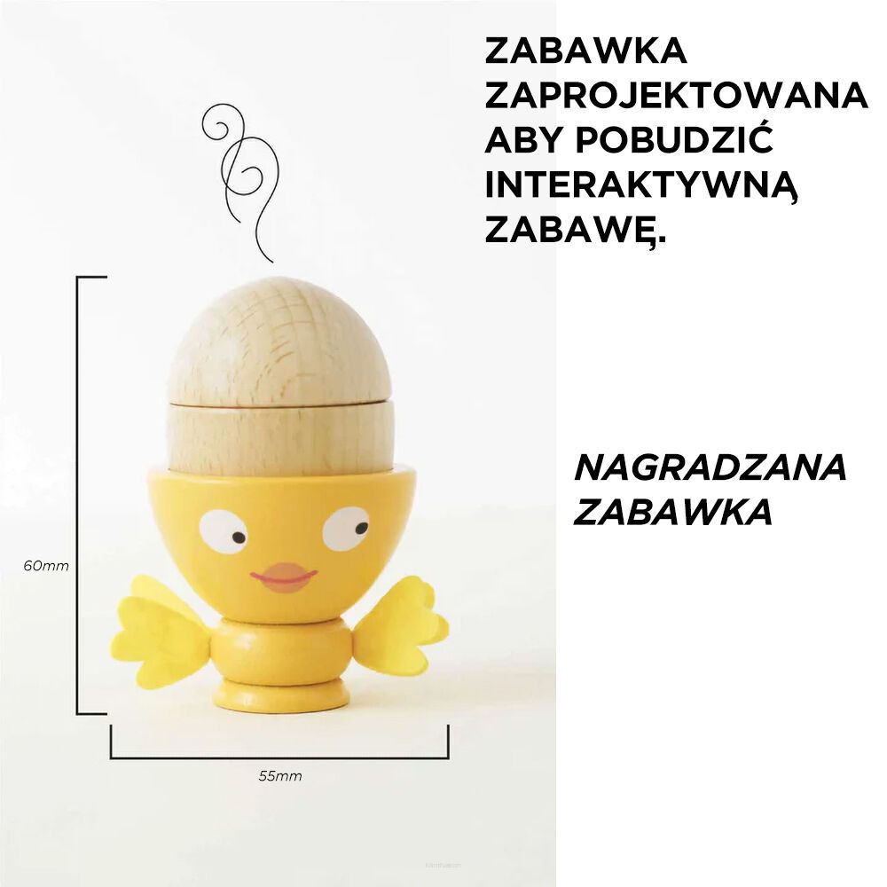 Drewniany kieliszek do jajka i jajko, zestaw Le Toy Van TV315