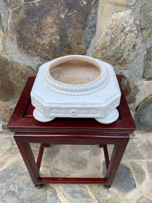 Base vaso Viúva de Lamego Séc XIX Assinada 31 cm