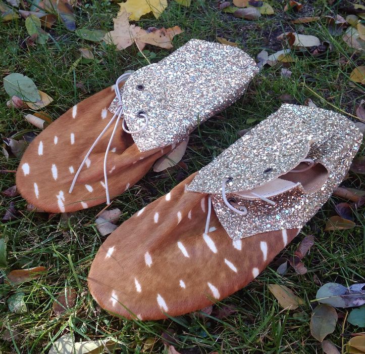 Anniel 38 nowe buty złote animal print sarenka sarna bambi
