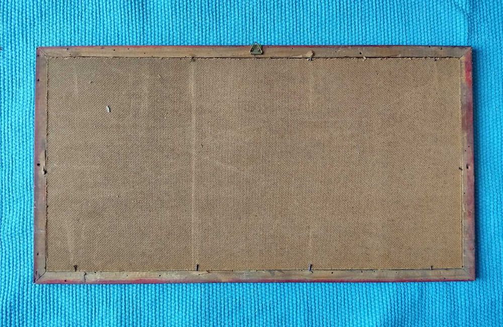 Quadro antigo de imagem da Virgem Maria com os Anjos