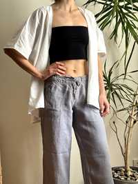 Льняні штані жіночі сірі | Льняные женские штаны S