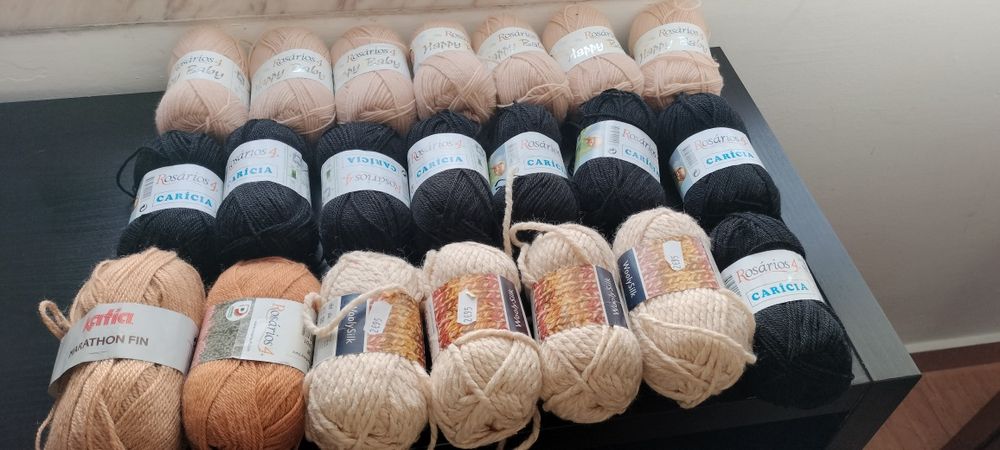 Lã de várias cores