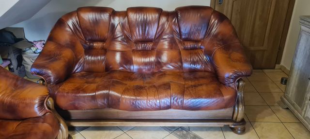 Meble skórzane  wypoczynkowe  sofa skóra do salonu