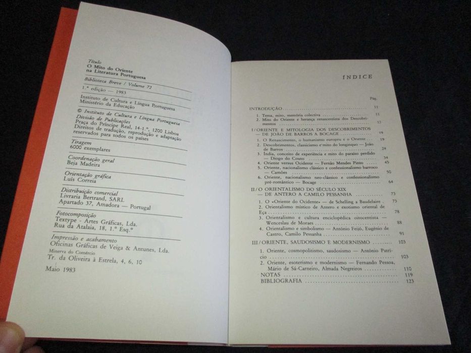 Livro O Mito do Oriente na Literatura Portuguesa