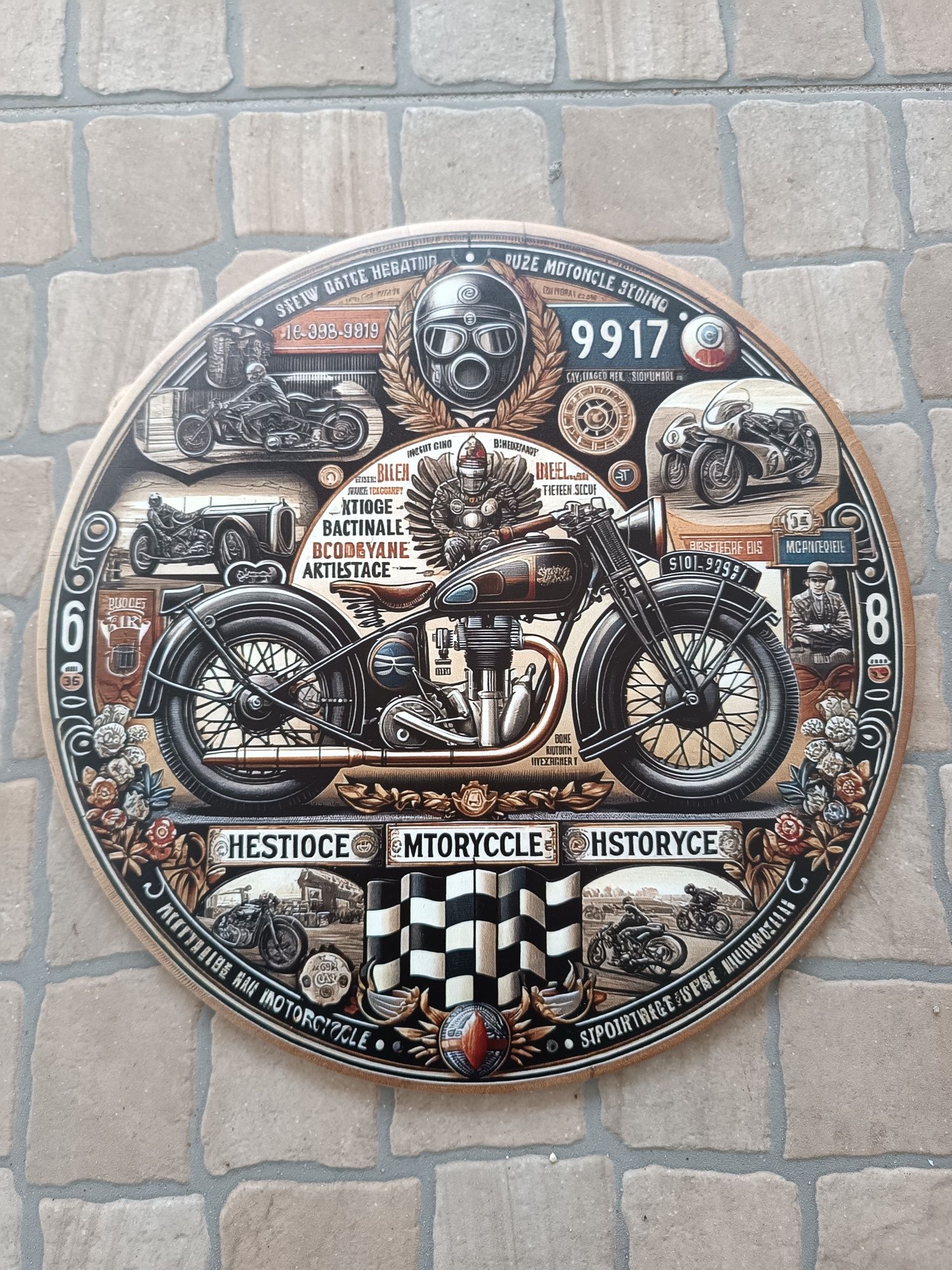 Placa em metal redonda 30cm de diâmetro