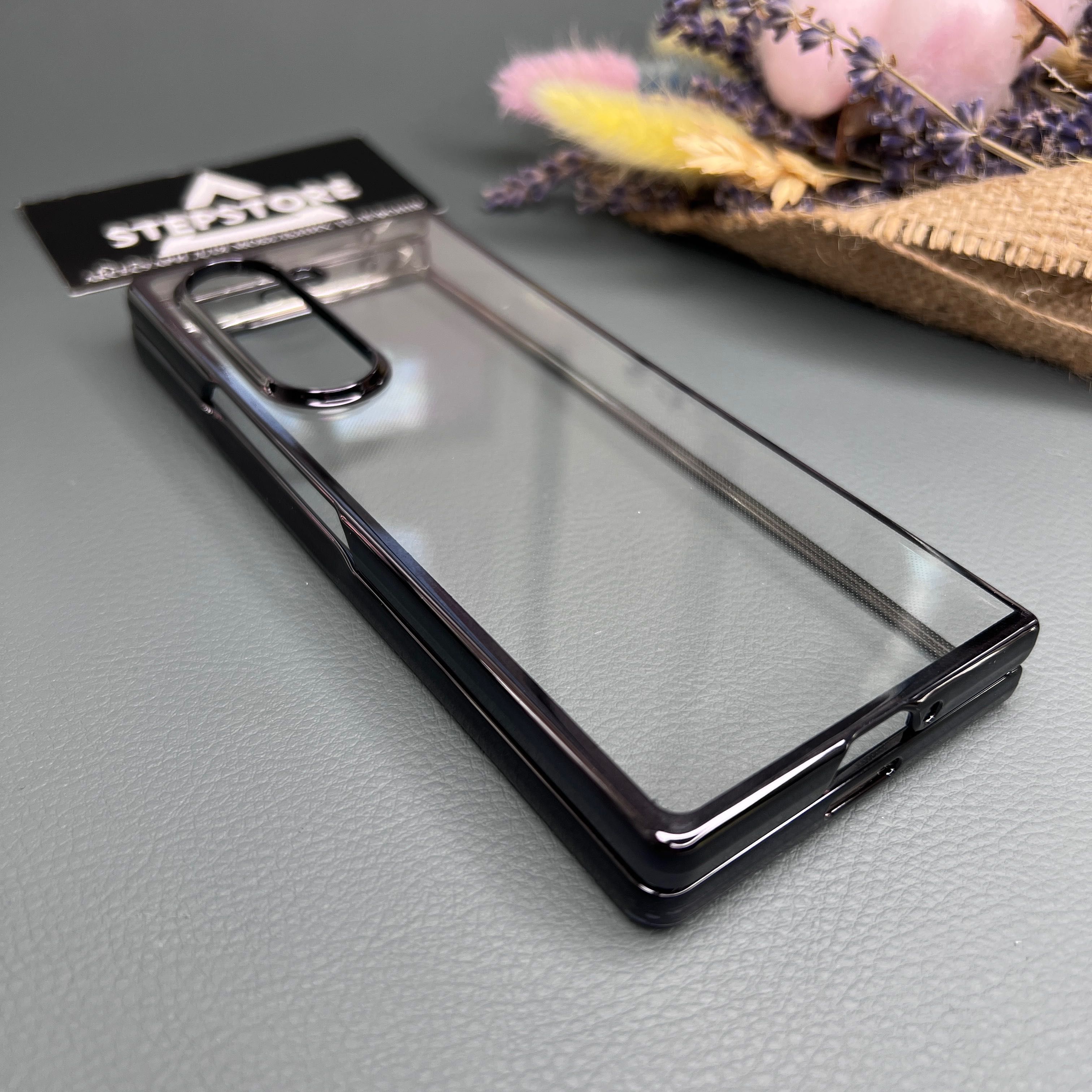 Чехол для Samsung Galaxy Fold 5 прозрачный с цветным ободком 6 пластик
