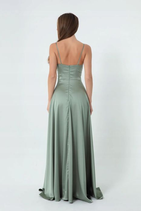 Lafaba 38 M Miętowa Sukienka Maxi Balowa J28415