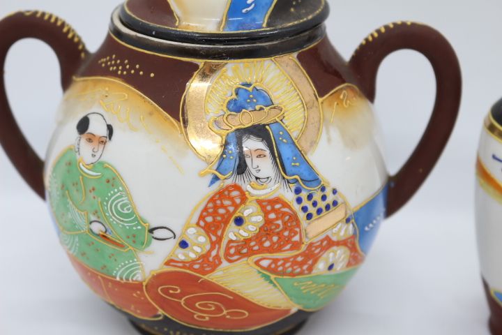 Açucareiro Porcelana Japonesa Satsuma Período Meiji