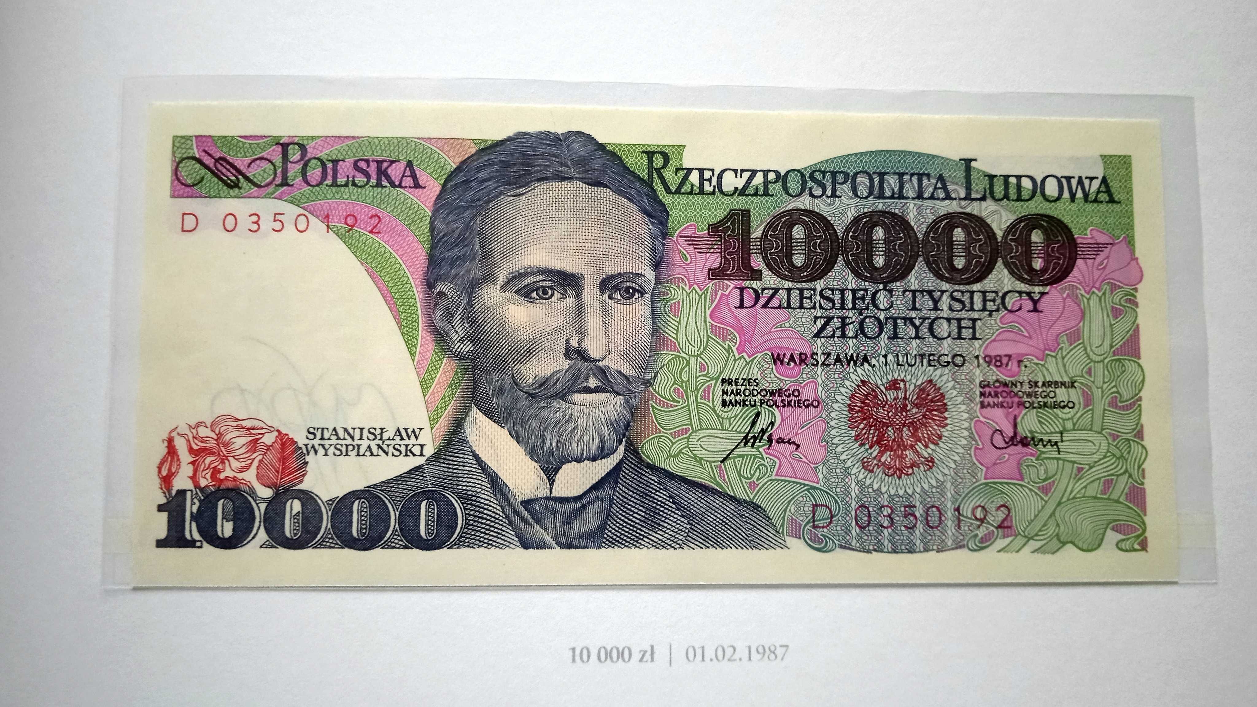 Banknot PRL   10000 zł  1987   D   st.1 UNC