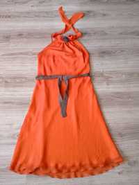 Piękna, zwiewna sukienka w kolorze pomarańczowym , rozmiar M