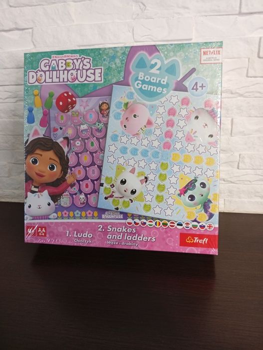 Gra planszowa Gabi i koci domek 2w1 Chińczyk + Węże Drabiny