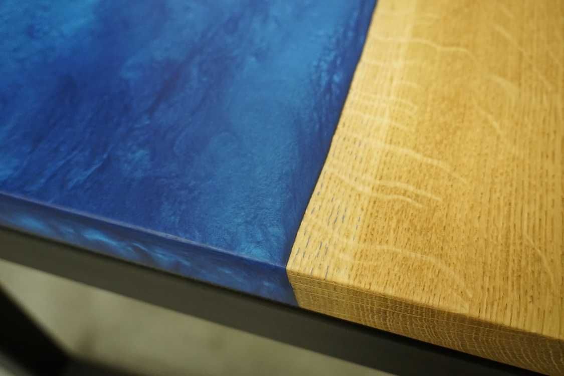 stół/ława rzeczna niebieska żywica 100 x 50  -10%