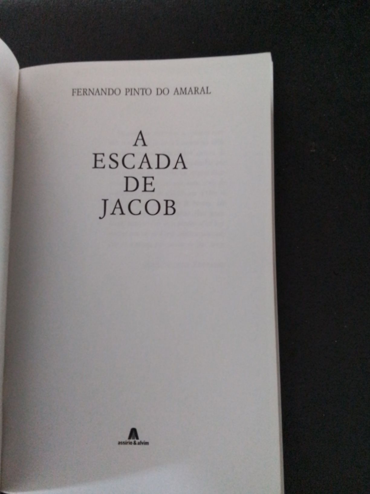 A escada de Jacob - F. Pinto do Amaral [Assírio & Alvim]