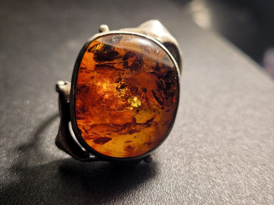 Srebro bursztyn branzoletka