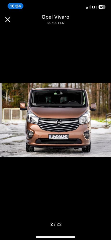 Wypożyczenie bus 9 osobowy Opel Vivaro Hak