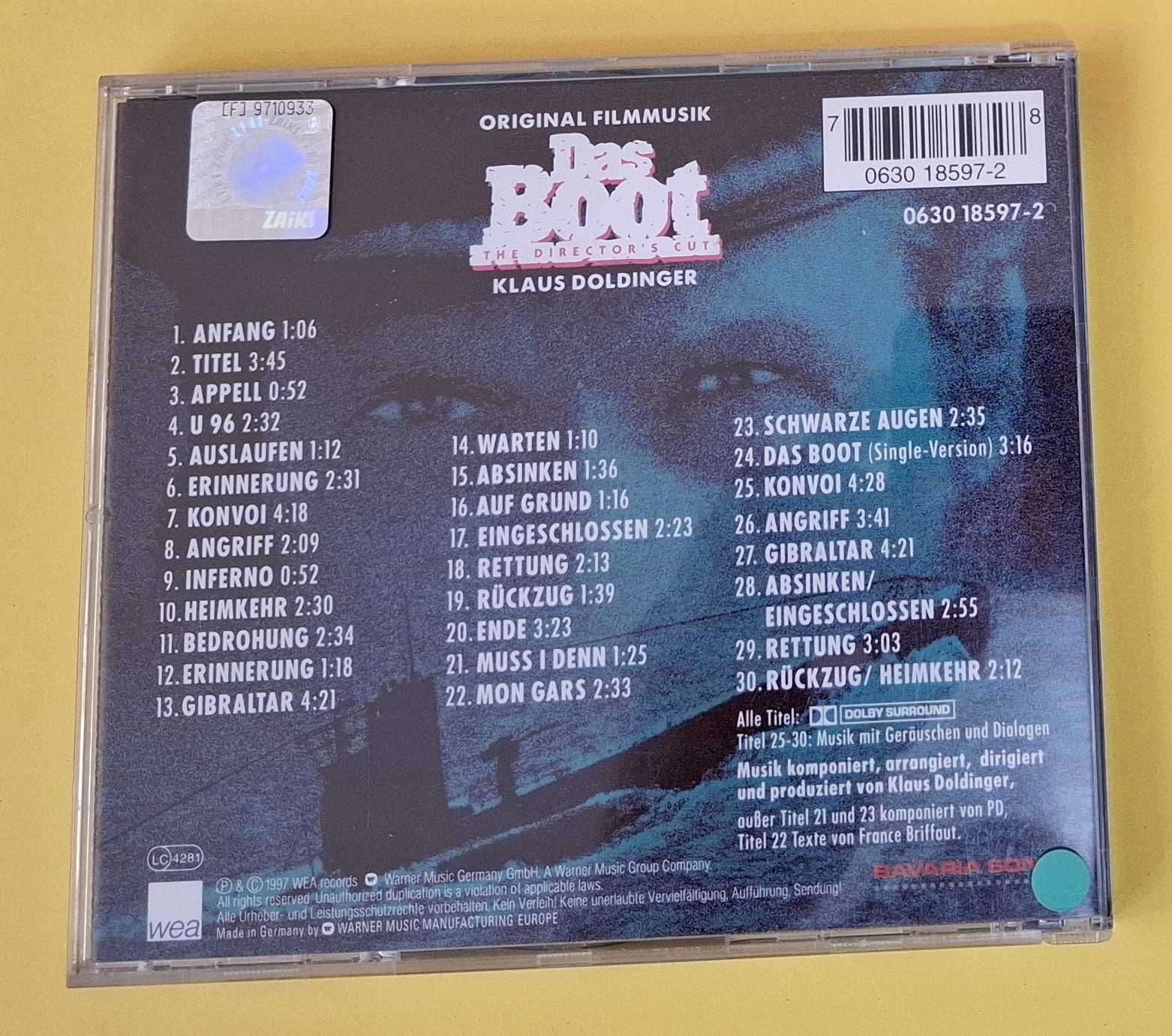 UNIKT Soundtracks "Das boot" CD wyd. 1997 - stan bardzo dobry