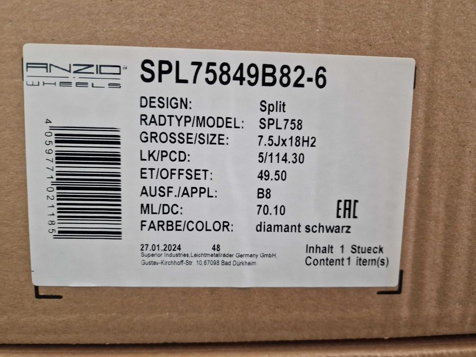 NOWE alufelgi NISSAN 18" 5x114,3 Juke Primera Qashqai - Czarne