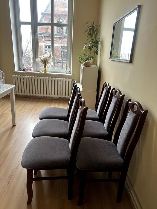 Komplet 6 krzeseł do jadalni szare materiałowe Gdańsk Śródmieście