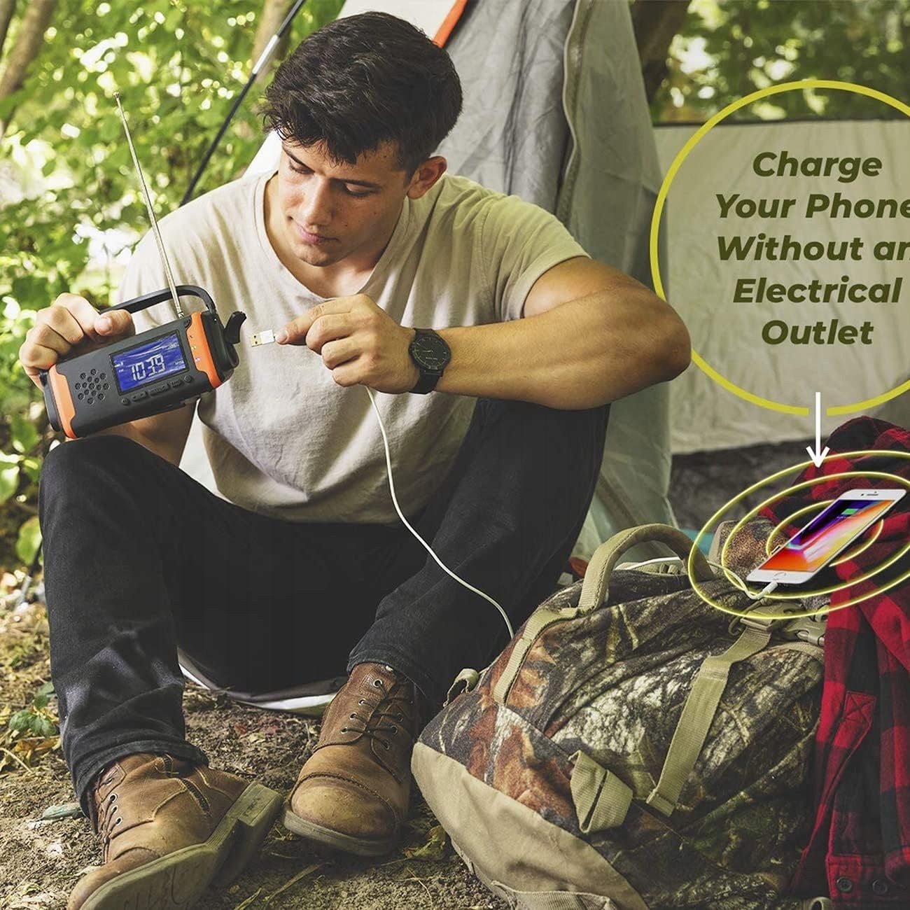 Radio solarne korba ręczna ładowarka awaryjne z latarką LED Power Bank