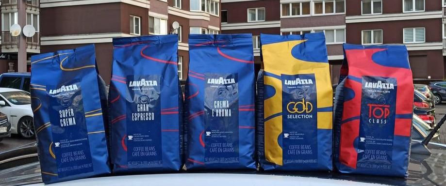 Зернова кава Lavazza 1 кг мелена 250 гм Джимока