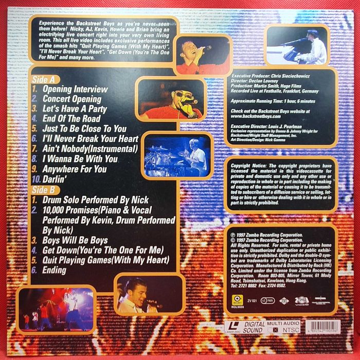 Laser Disc - Backstreet Boys – Live In Concert in Hong Kong