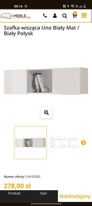 Sprzedam nową szafkę wiszącą