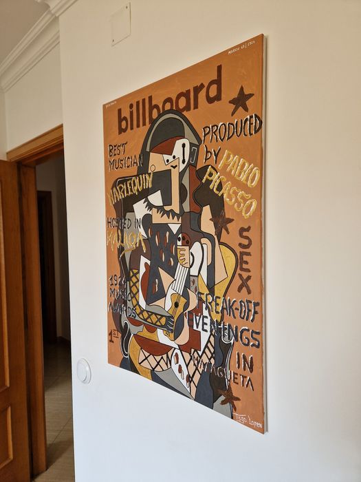 Quadro Cubismo inspirado em Picasso 2025-04