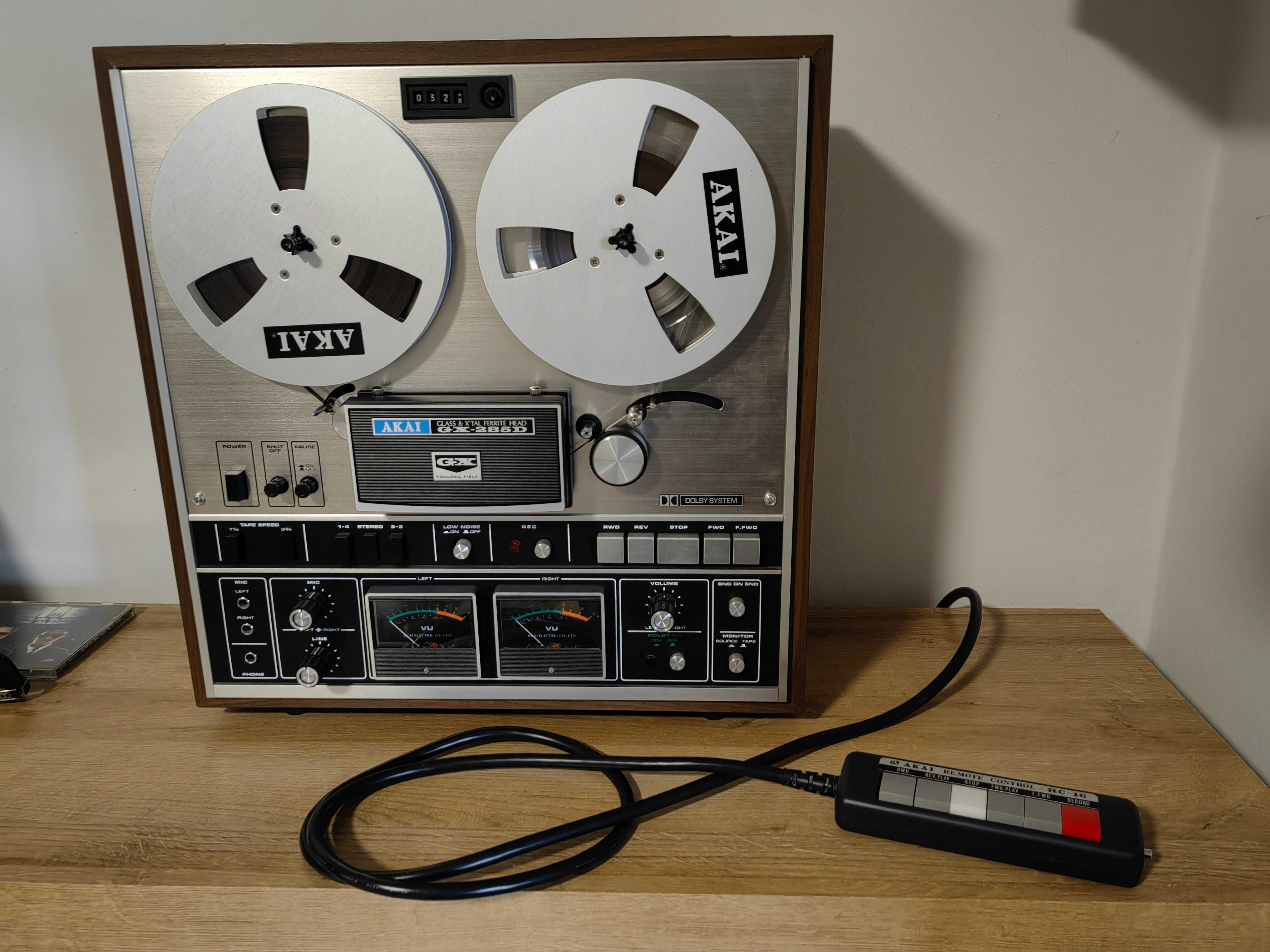 Akai GX285D z pilotem magetofon szpulowy piękny kompletny vintage