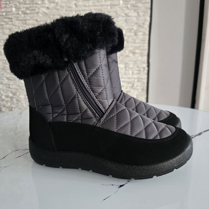 Damskie ocieplane śniegowce trapery ciepłe zimowe buty zamek